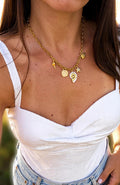 Colar Oceano - Charms do Mar em aço inoxidável dourado
